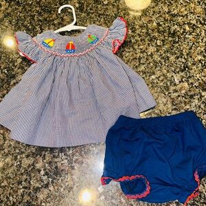 Anna O Lane 18m sailboat diaper set VGUC